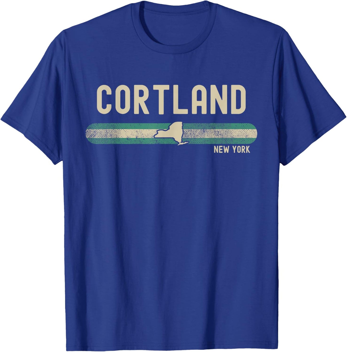 Cortland NY | New York | Travel & 80s Style T-Shirt - T-Shirt | Royal