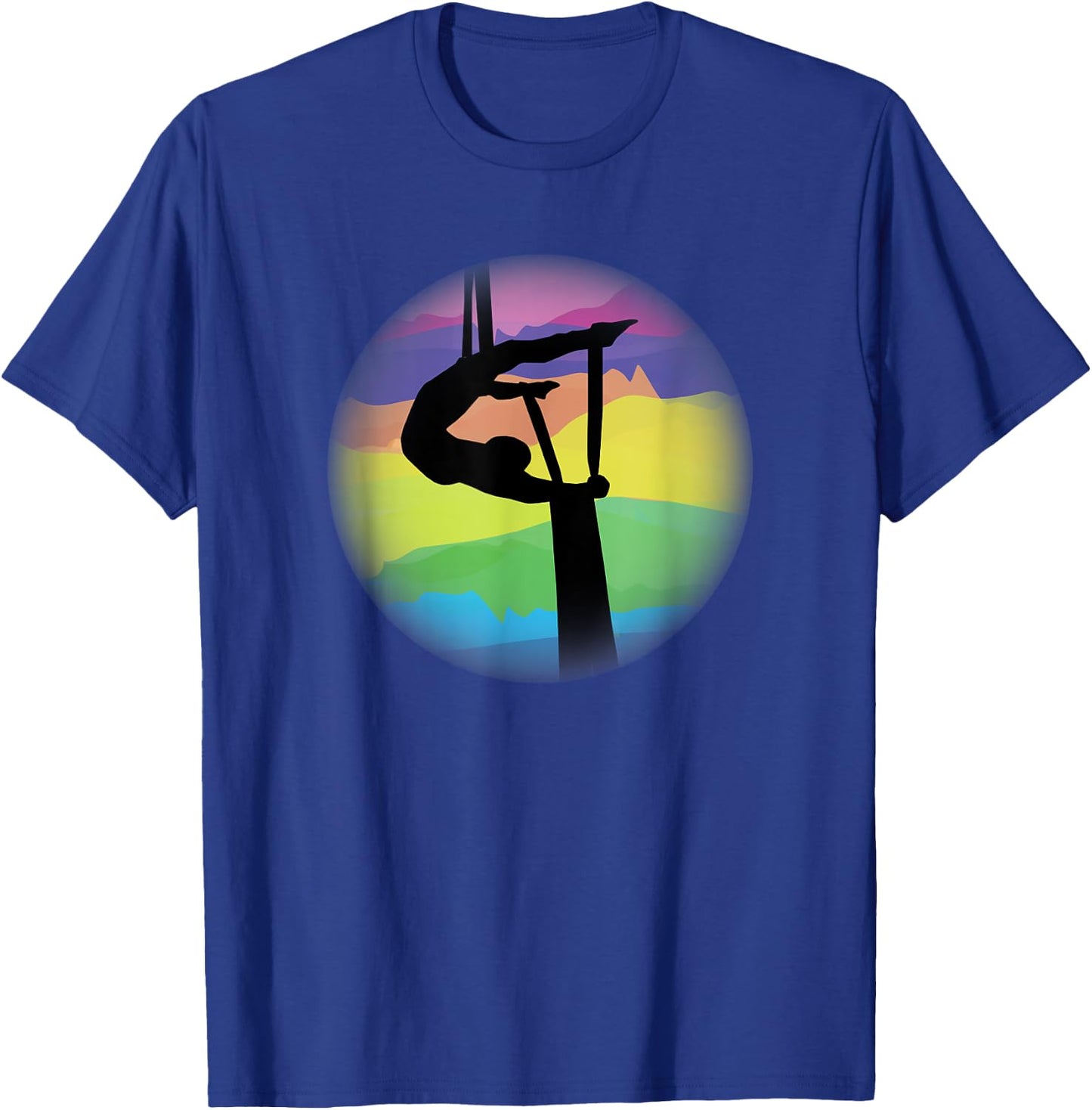 Aerial Silks Bright Silhouette Graphic T-Shirt - T-Shirt | Royal