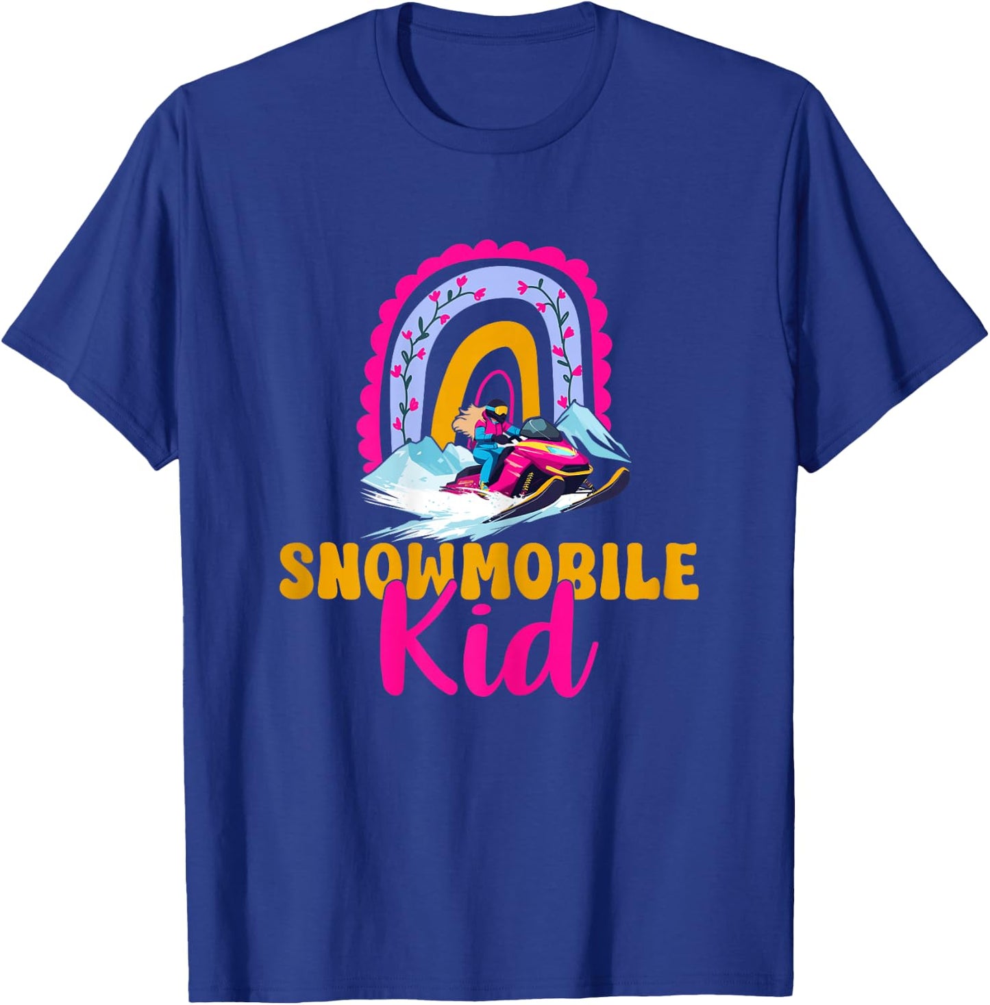 Snowmobile Kid Boho Rainbow Future Snowmobile Rider T-Shirt - T-Shirt | Royal