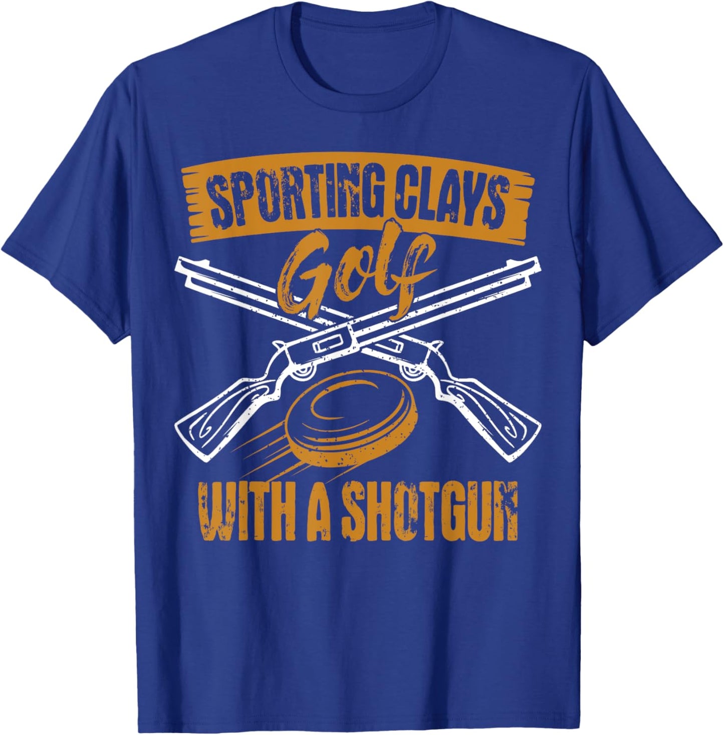 Sporting Clays Enthusiast Clay Pigeon Golf With A Shotgun T-Shirt - T-Shirt | Royal