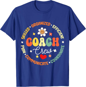 Groovy Instructional Coach Crew Back to School Group T-Shirt - T-Shirt | Royal