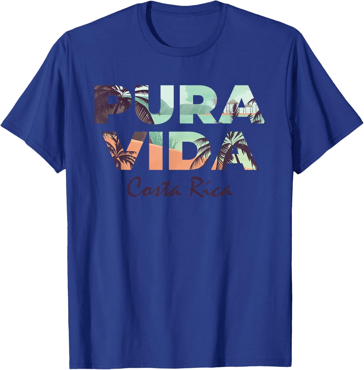 Pura Vida Costa Rica Colorful Tropical Beach , gray T-Shirt - T-Shirt | Royal