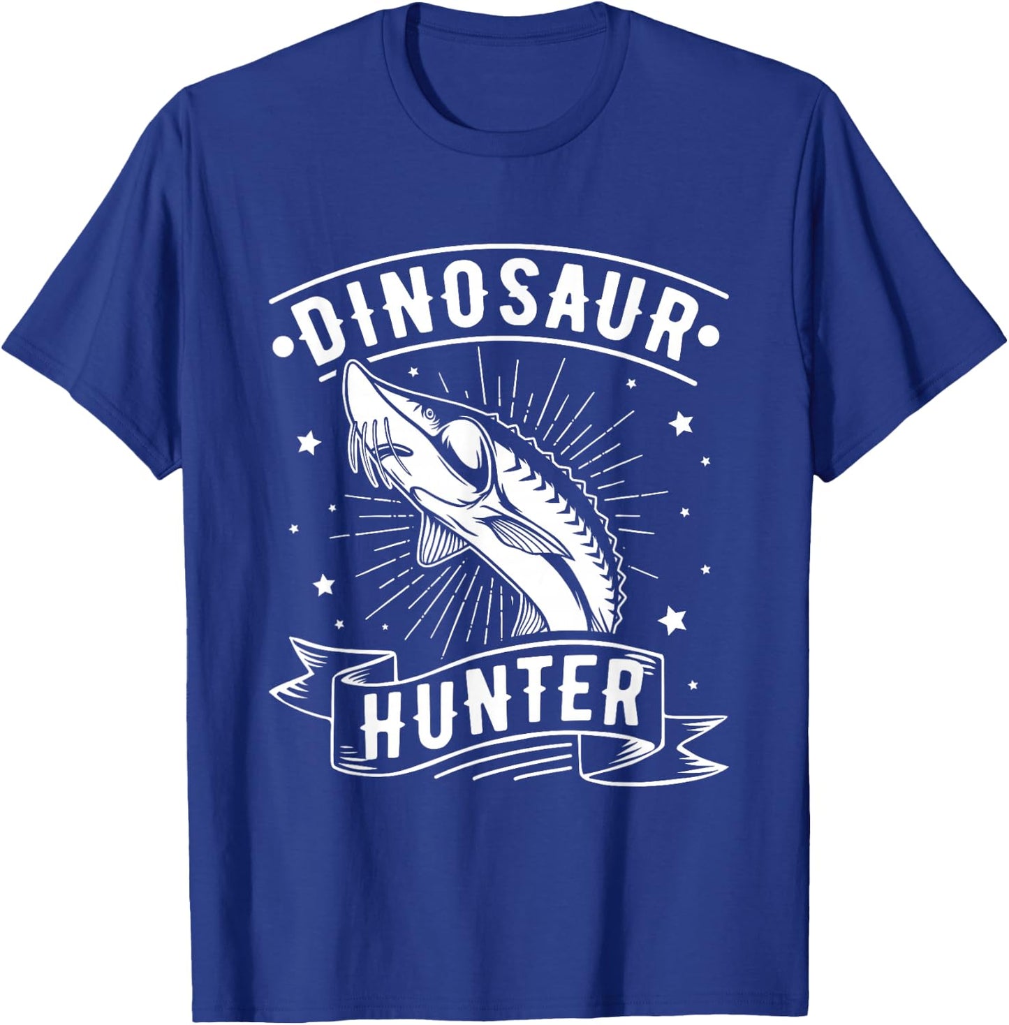 Dinosaur Hunter - Sturgeon Fishing T-Shirt - T-Shirt | Royal