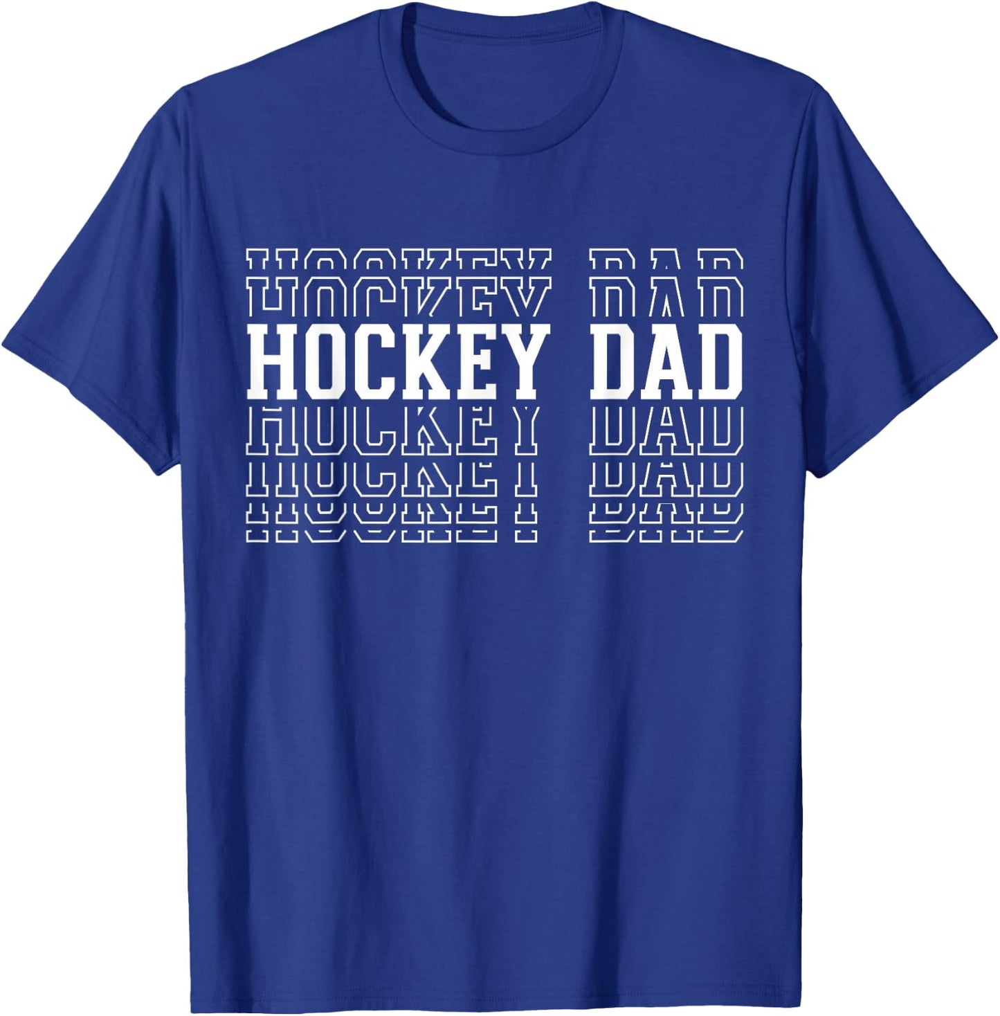 Hockey Dad Funny Layered Text Father Coach Player T-Shirt - T-Shirt | Royal