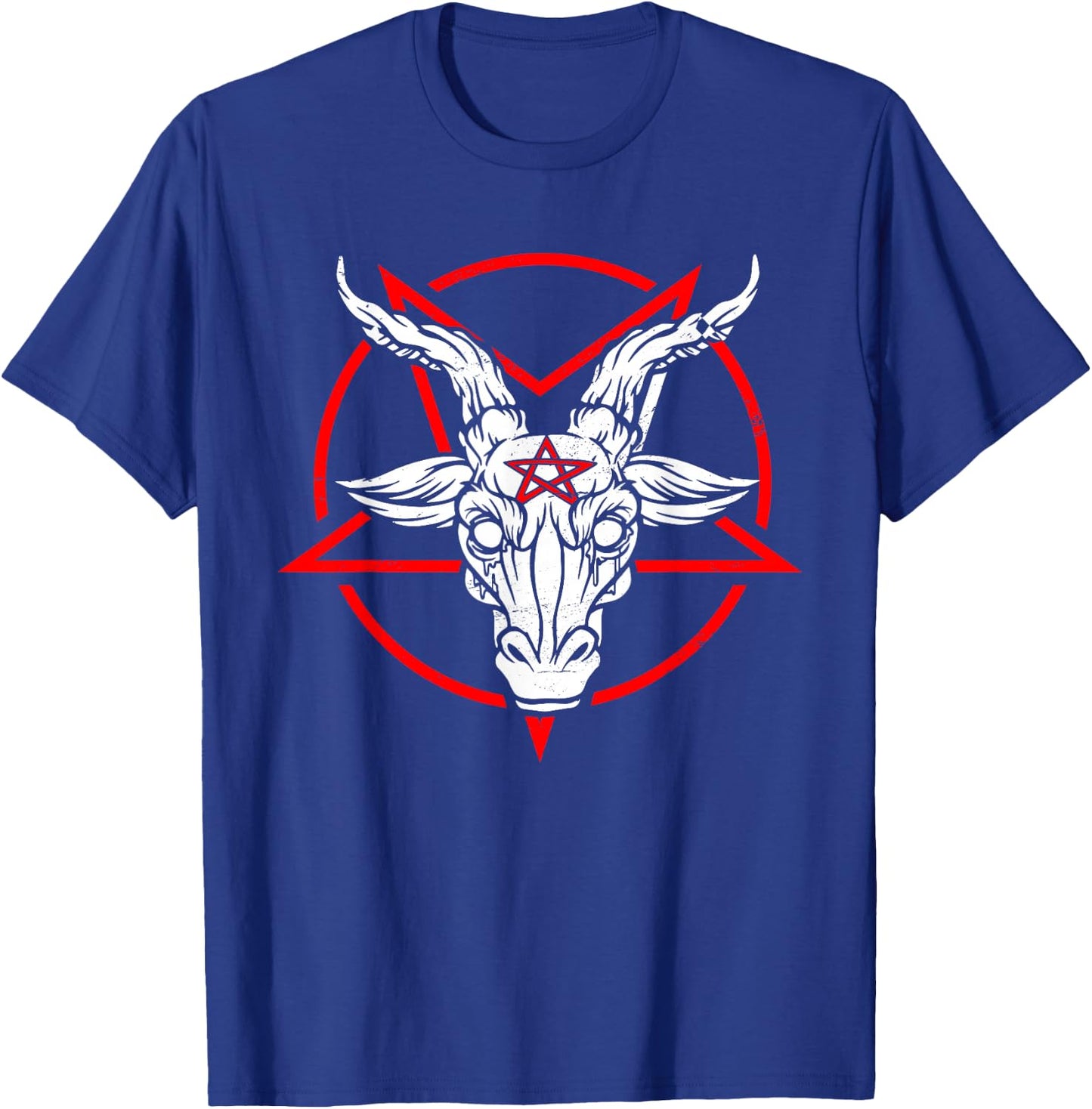 Antichrist Occult Satan Funny Satanic Goat Pentagram Atheist T-Shirt - T-Shirt | Royal