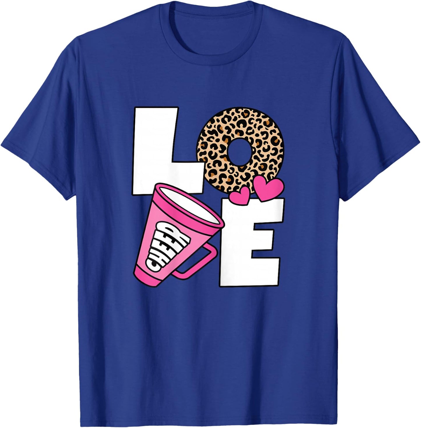 Cute Love Cheer Cheerleader Cheerleading Women Girls T-Shirt - T-Shirt | Royal
