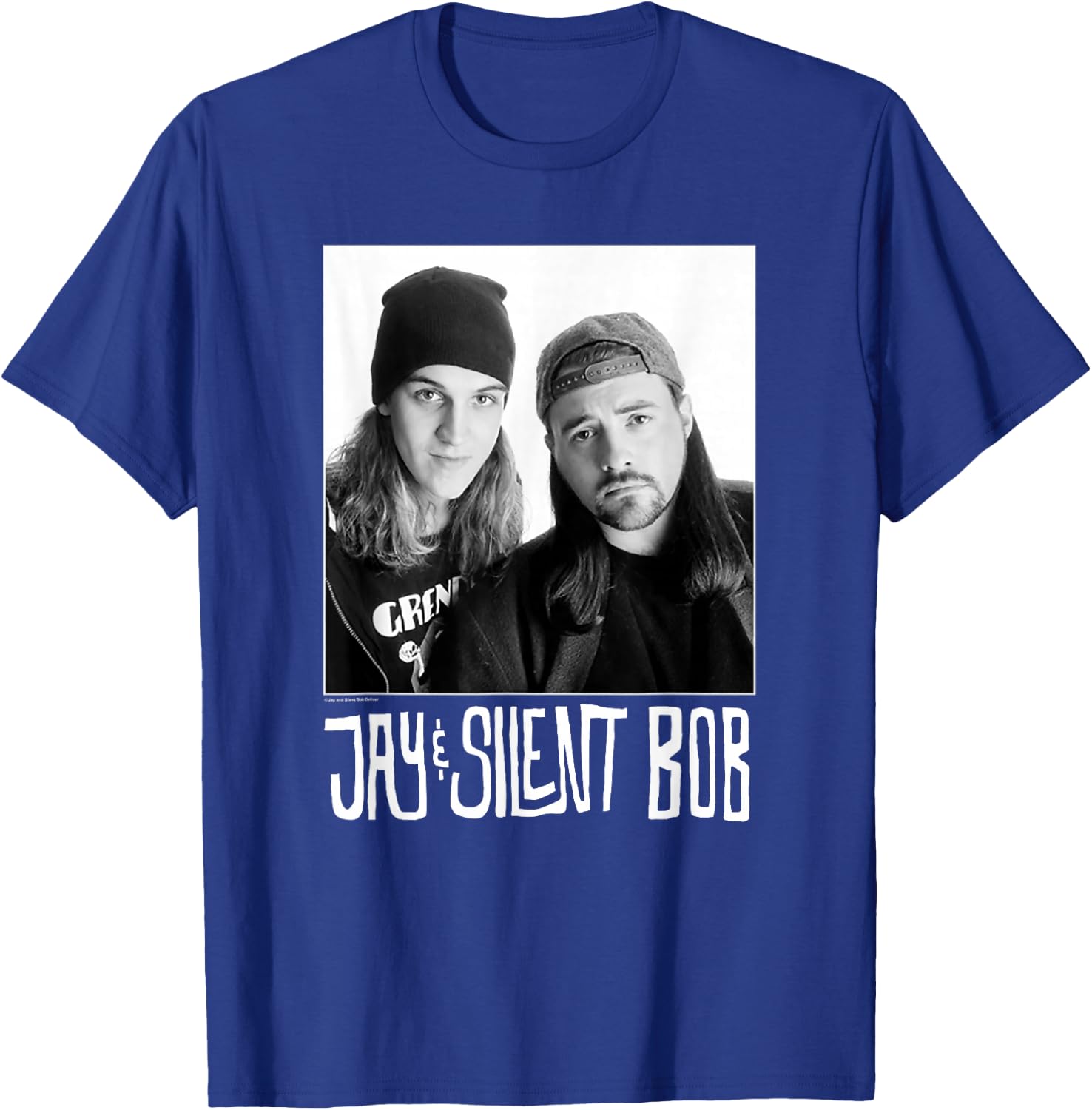 Jay & Silent Bob Close Up Black & White Portrait T-Shirt - T-Shirt | Royal
