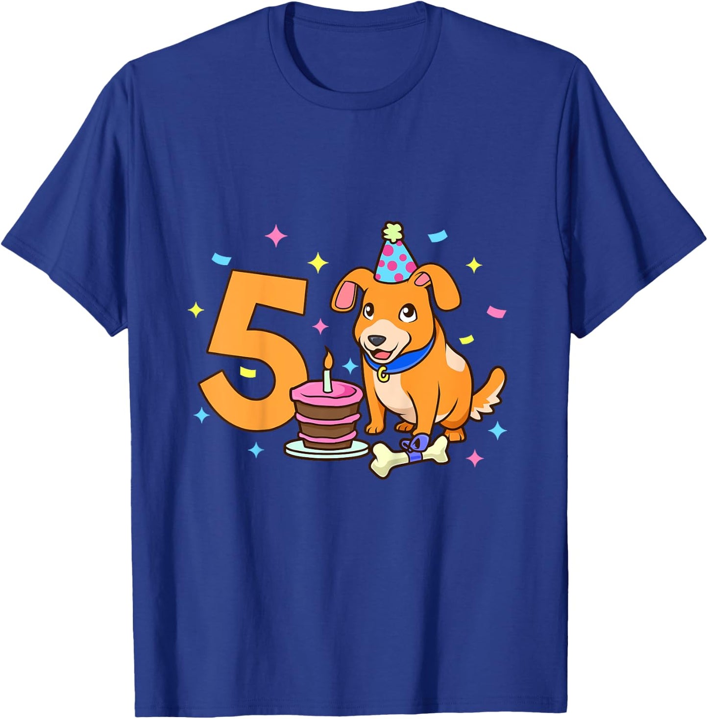 Geburtstagsshirt Hund - Kinder Geburtstag 5 Jahre T-Shirt - T-Shirt | Royal