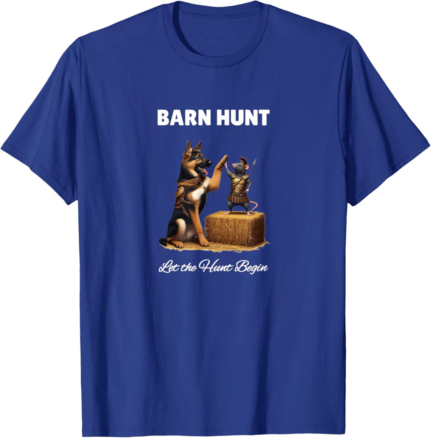 Barn Hunt Lover - cute warrior Rat and German Shepherd dog T-Shirt - T-Shirt | Royal