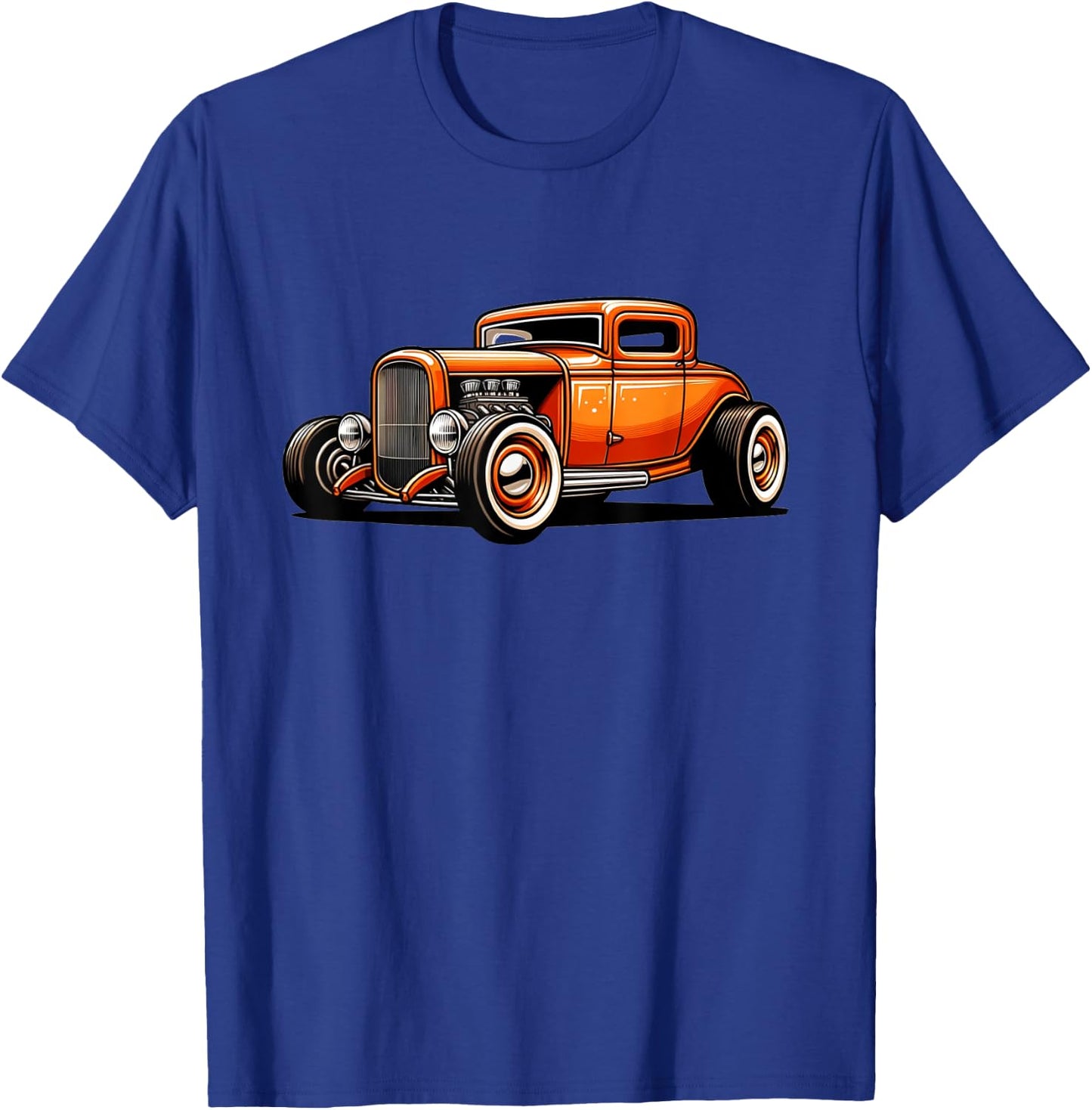 Classic Hot Rod Retro Vintage Custom Hotrod Car Illustration T-Shirt - T-Shirt | Royal