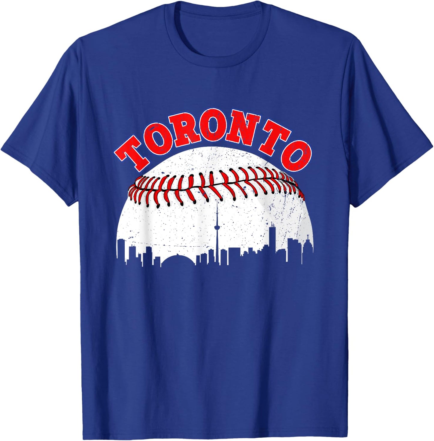 Distressed Baseball Toronto Cityscape Women T-Shirt - T-Shirt | Royal