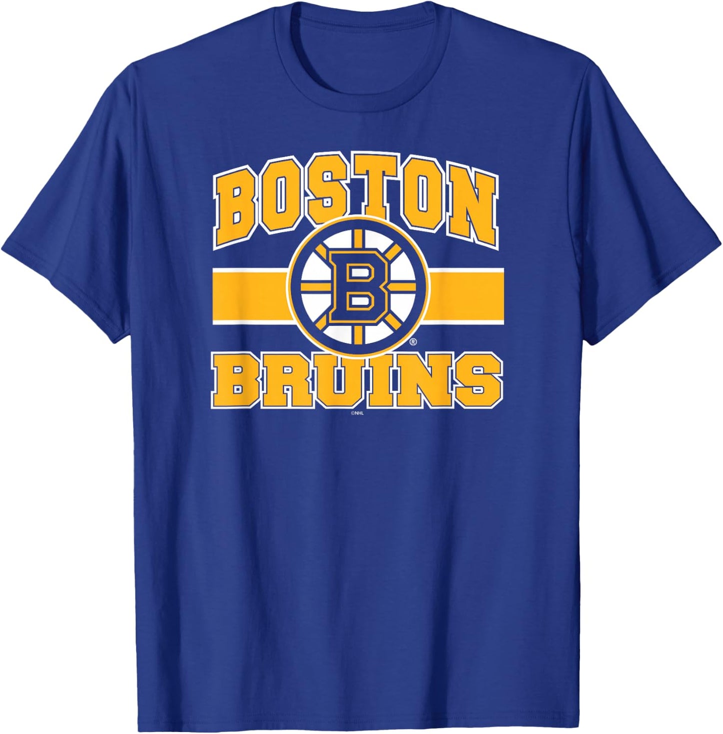 Boston Bruins Stripe Black Officially Licensed T-Shirt - T-Shirt | Royal