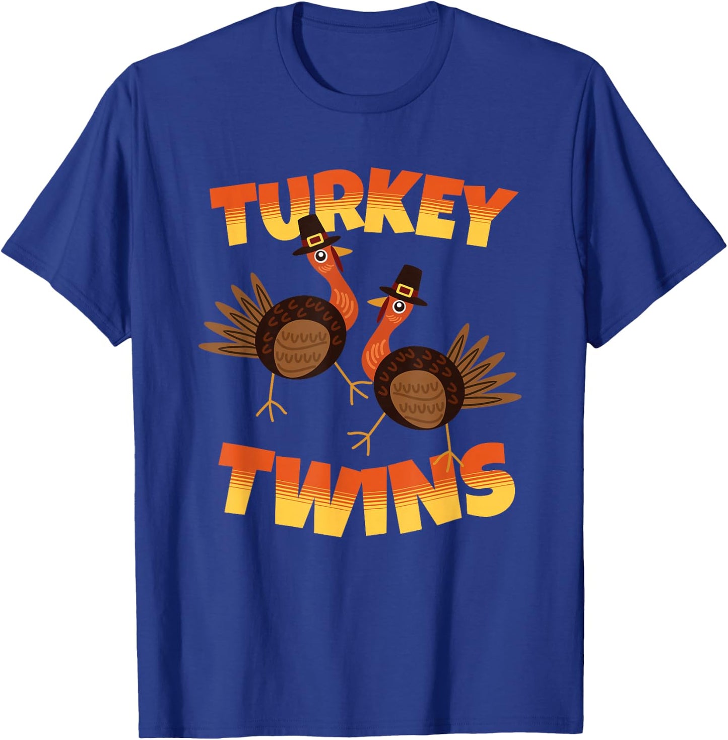 Thanksgiving Matching Twins Turkeytwins Funny Humor Turkey T-Shirt - T-Shirt | Royal
