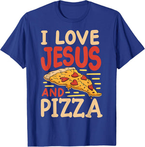 I Love Jesus And Pizza T-Shirt - T-Shirt | Royal