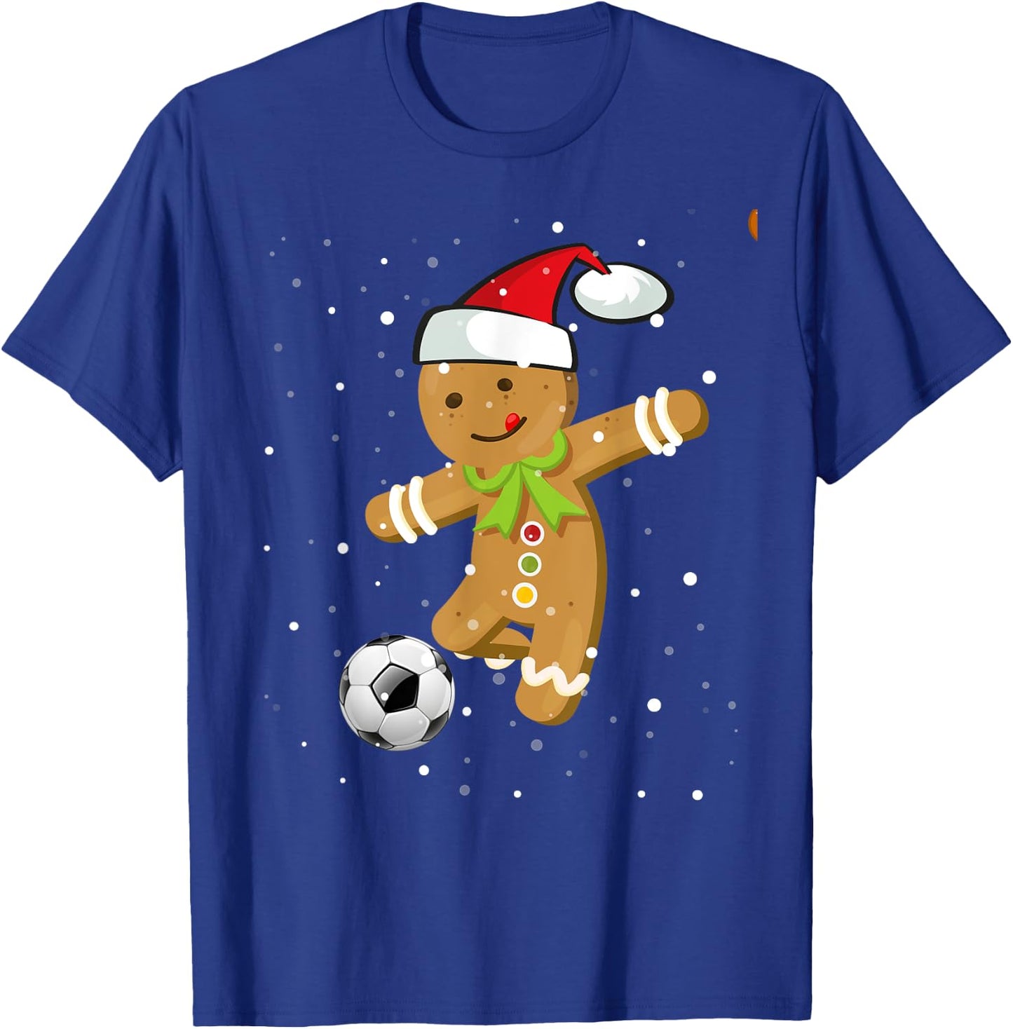 Christmas Football Soccer Gingerbread Player T-Shirt - T-Shirt | Royal