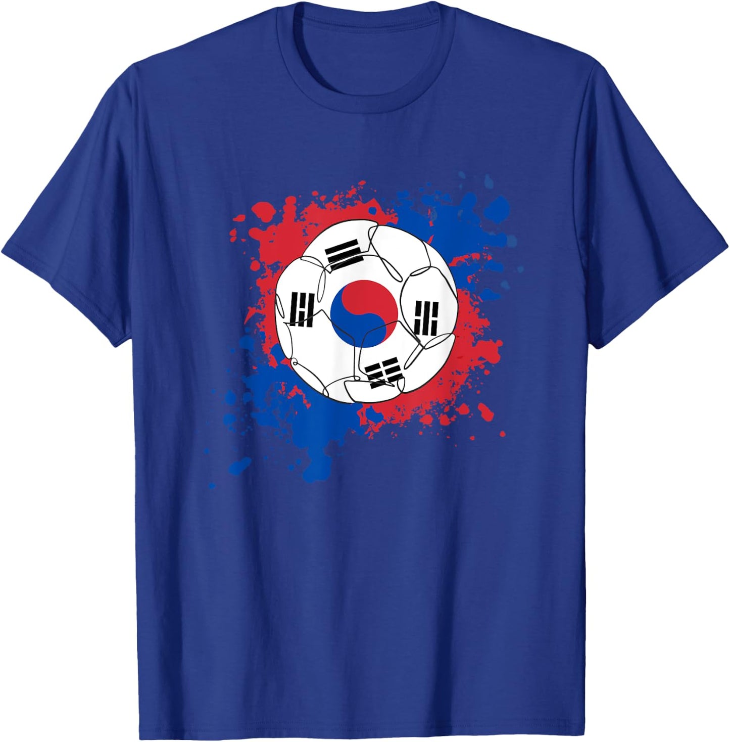 Soccer Ball With The Flag Of South Korea T-Shirt - T-Shirt | Royal