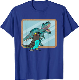 Parrot & T Rex Reflection I Meyers Parrot T-Shirt - T-Shirt | Royal