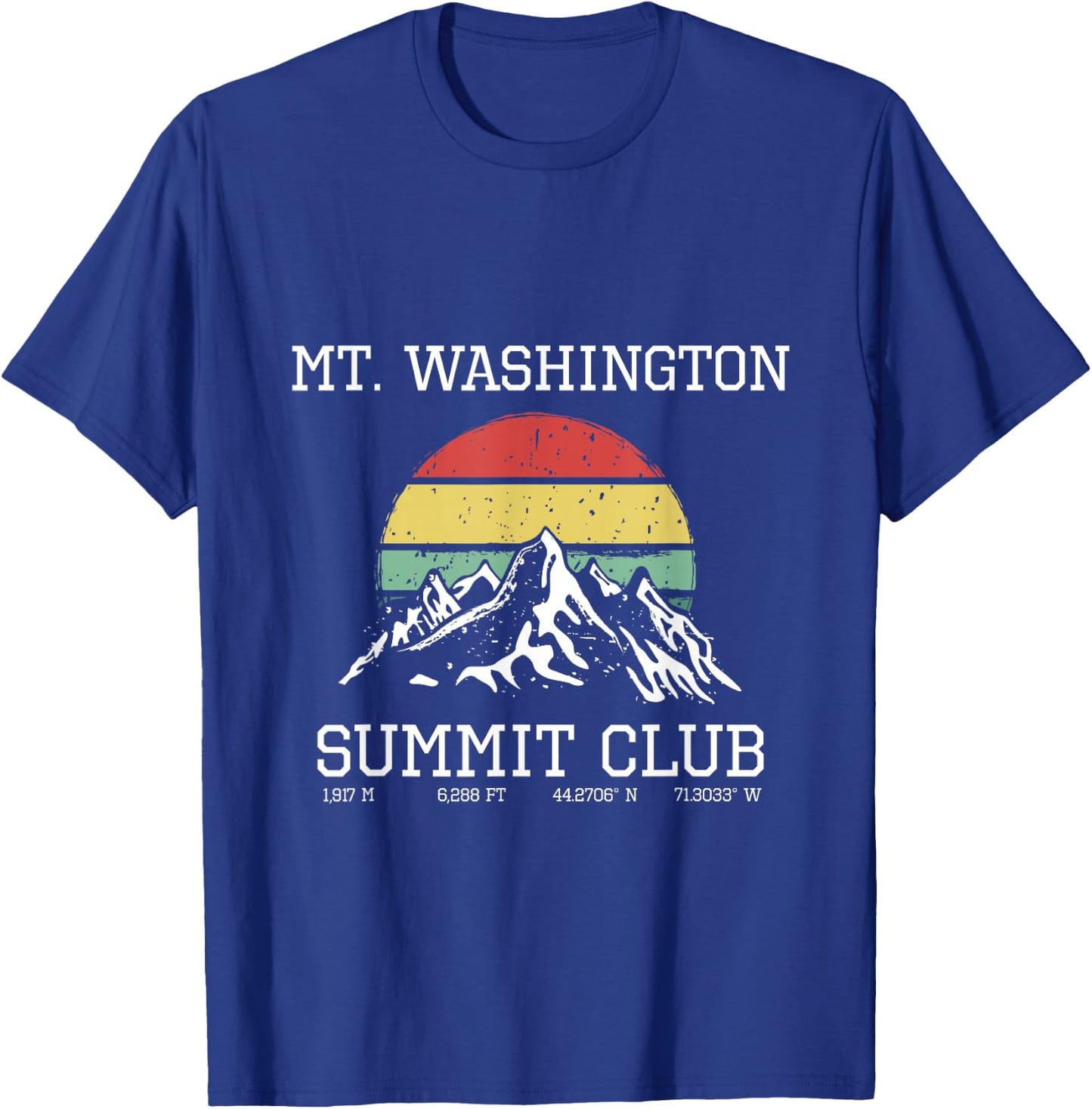 Climbed Mount Washington Summit Club Hike USA Sun Hiking T-Shirt - T-Shirt | Royal