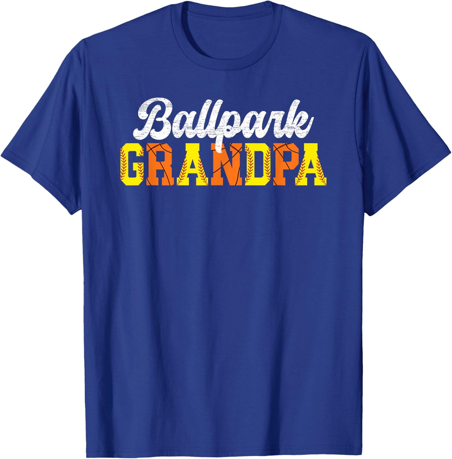 Ballpark Grandpa Softball Basketball Grandpa Of Ballers T-Shirt - T-Shirt | Royal