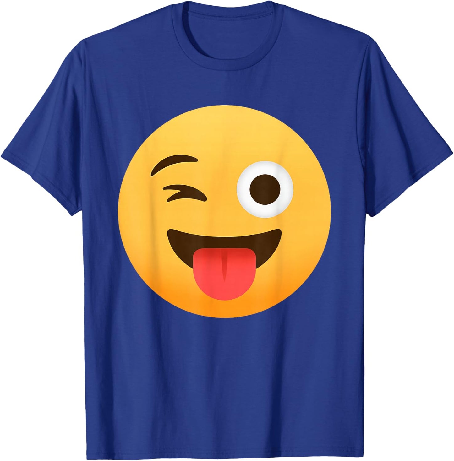 Funny Emoticon Winking Face Stuck-Out Tongue Winking Eye T-Shirt - T-Shirt | Royal