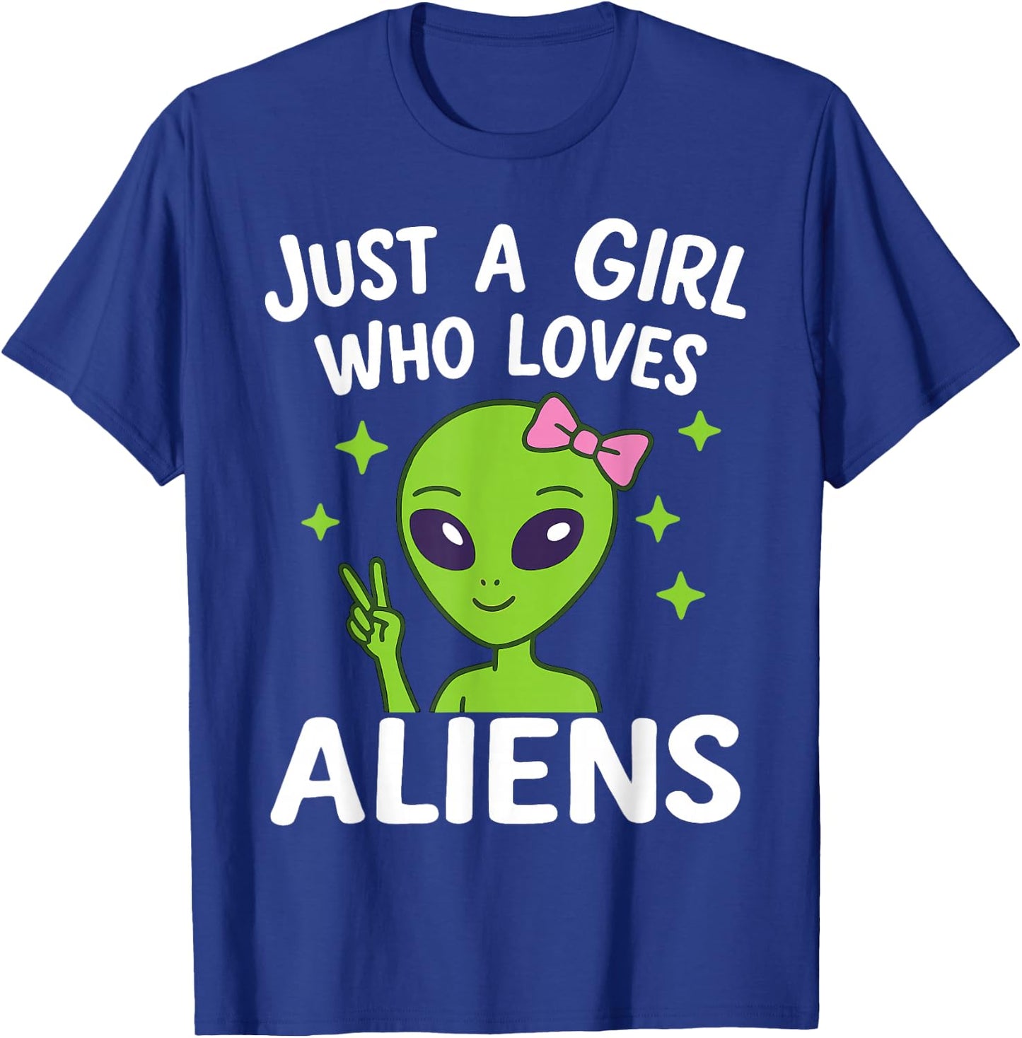 Just a Girl Who Loves Aliens Cute Kawaii Space Lover Women T-Shirt - T-Shirt | Royal