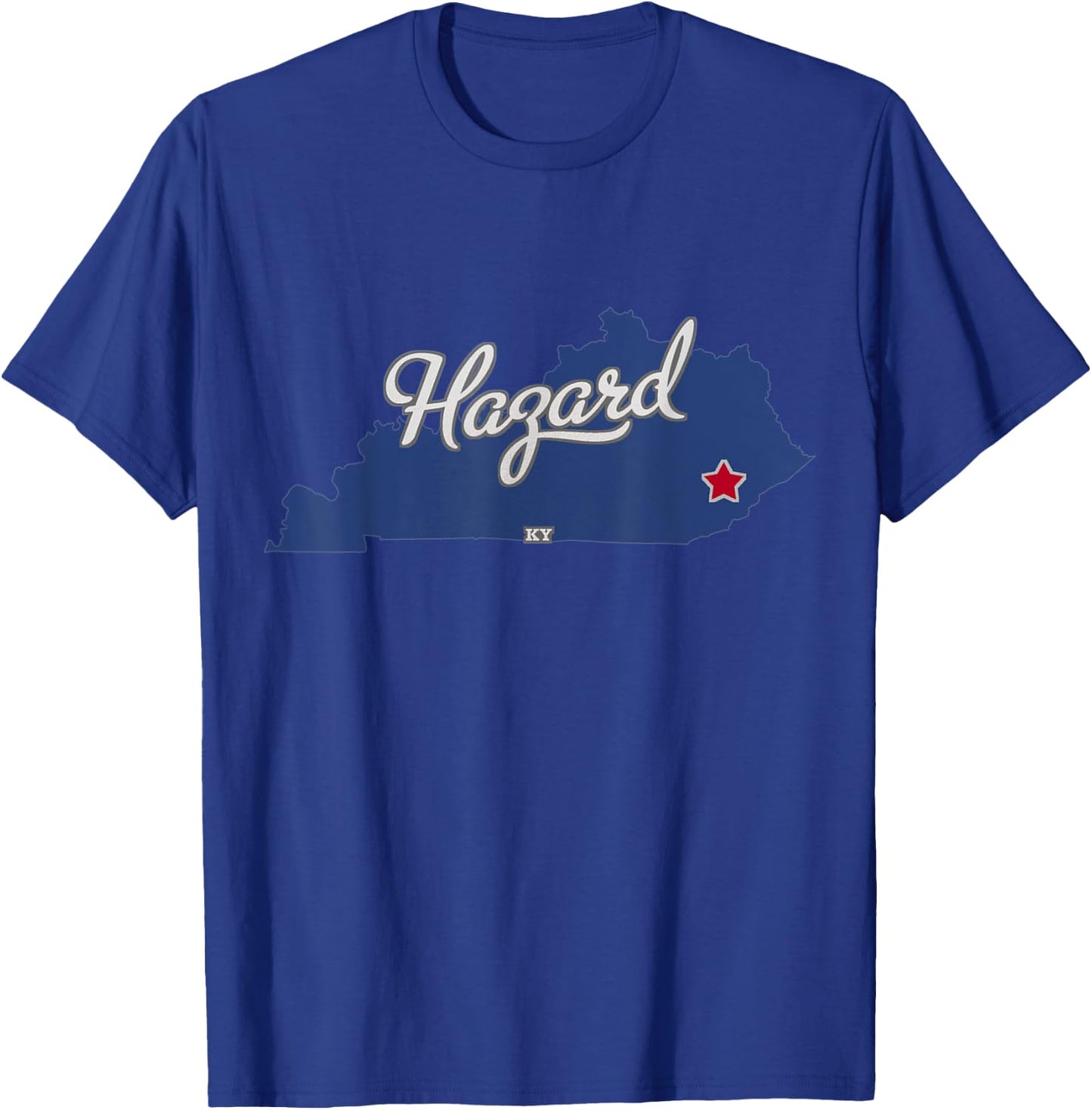 Hazard Kentucky KY Map T-Shirt - T-Shirt | Royal