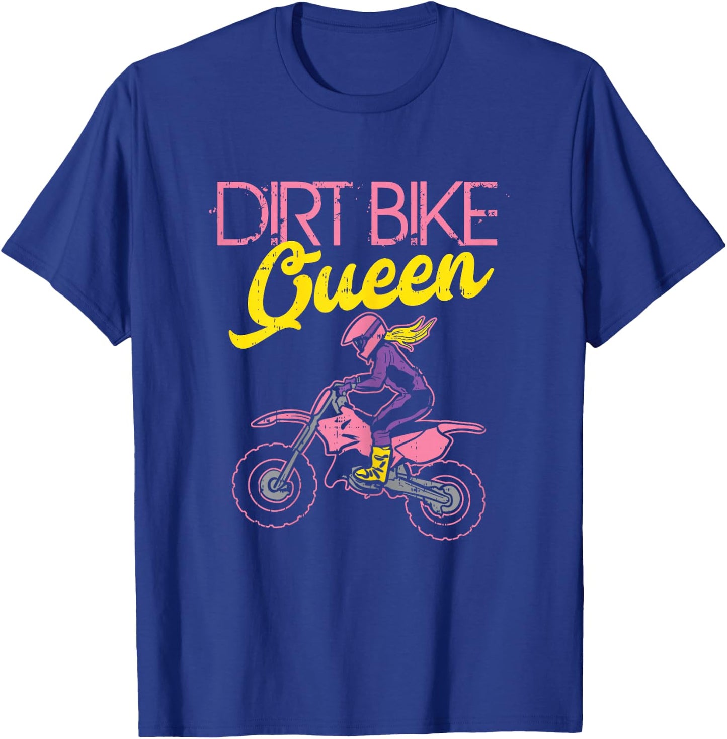 Dirt Bike Queen Motocross Motorcycle Racing Girls Women Gift T-Shirt - T-Shirt | Royal