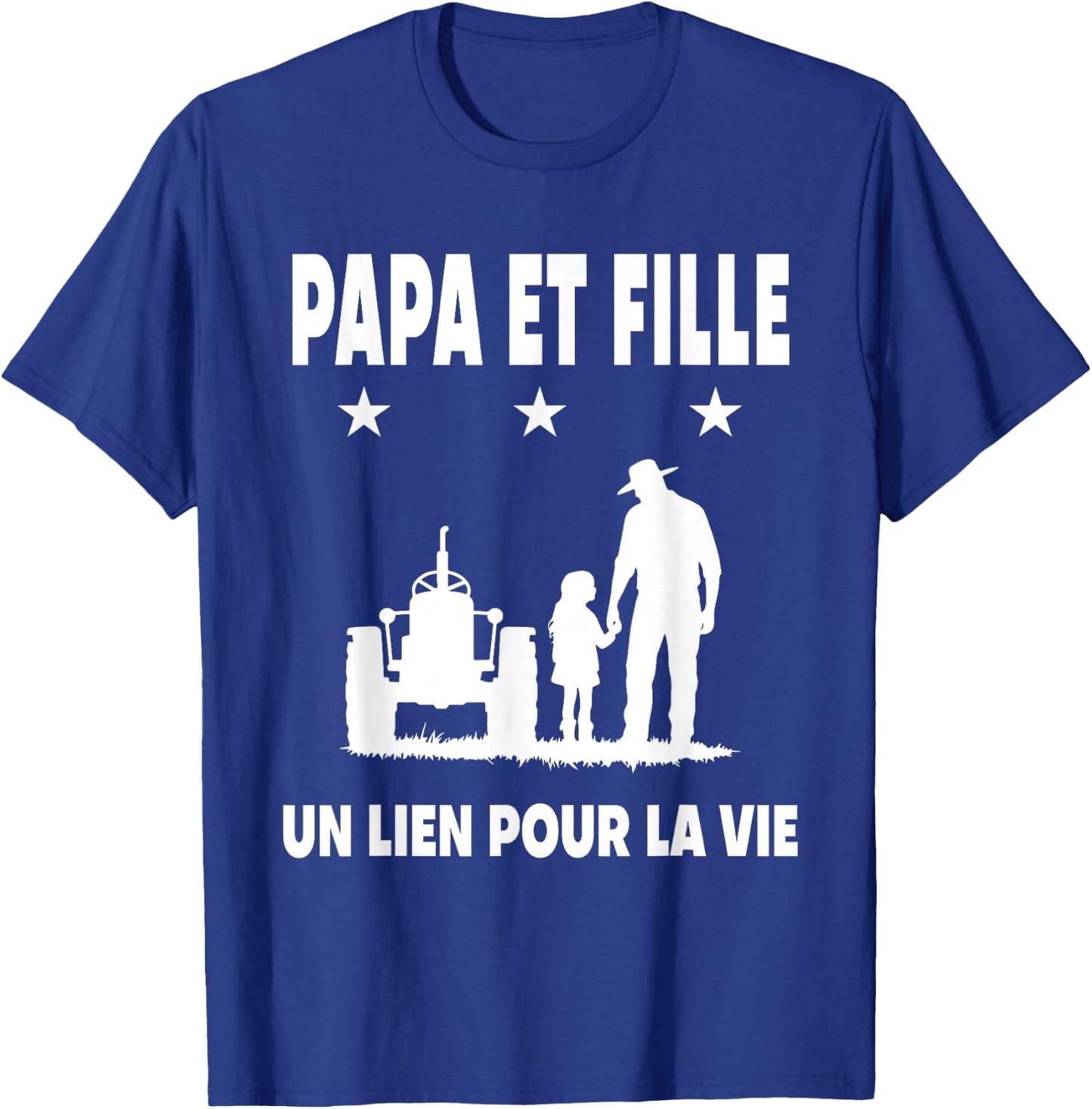 Dad and Daughter Father Farmer Tractor Fathers Day T-Shirt - T-Shirt | Royal