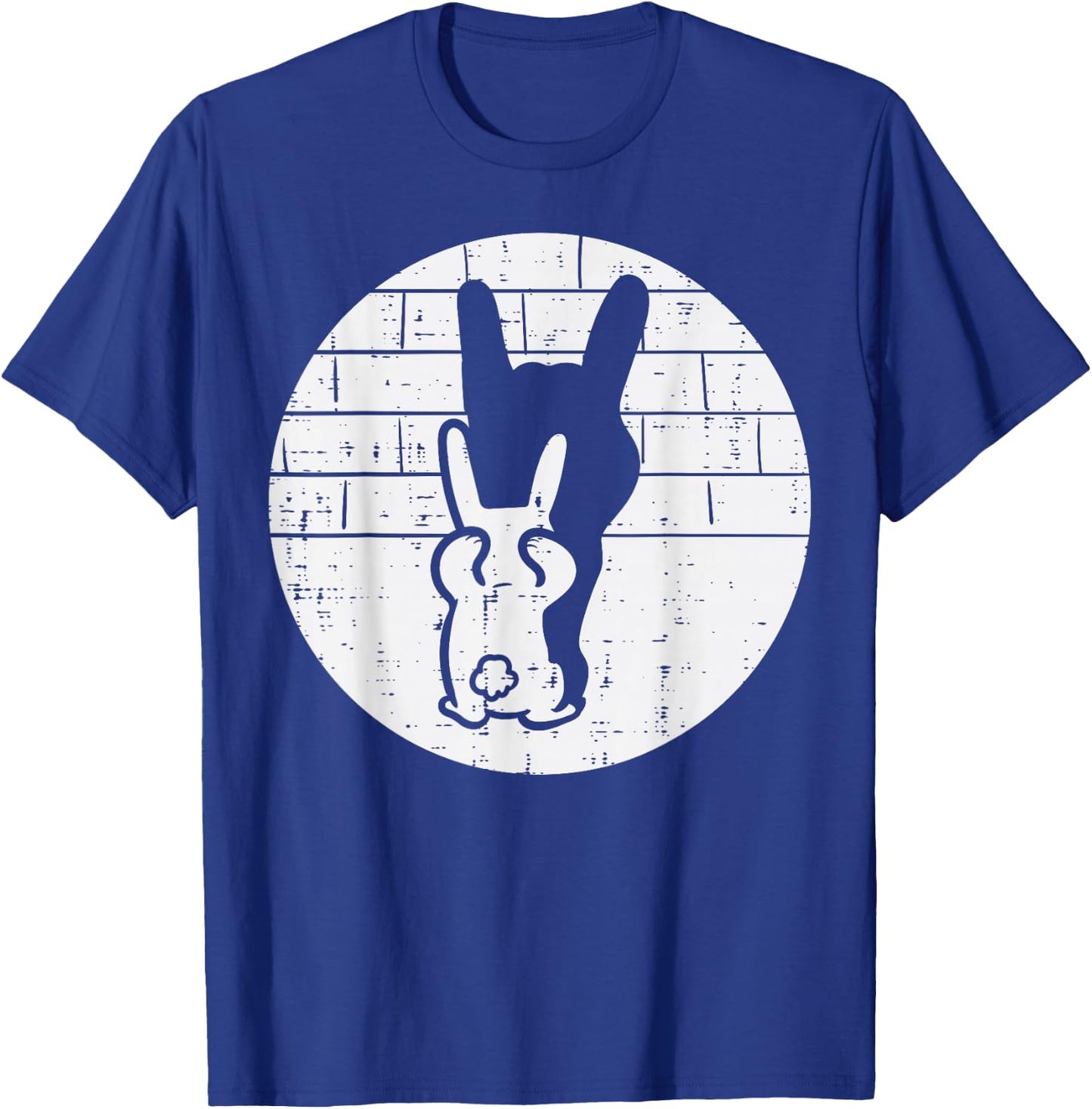 Easter Bunny Shadow Rock Hand Rabbit Rocker Boys Kids Men T-Shirt - T-Shirt | Royal