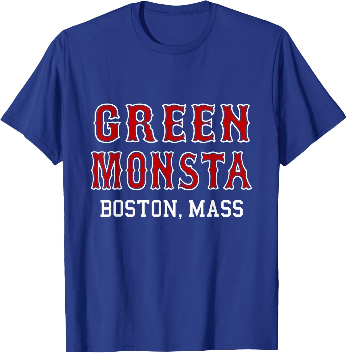 Funny Green Monstah Boston Mass New England T-Shirt - T-Shirt | Royal