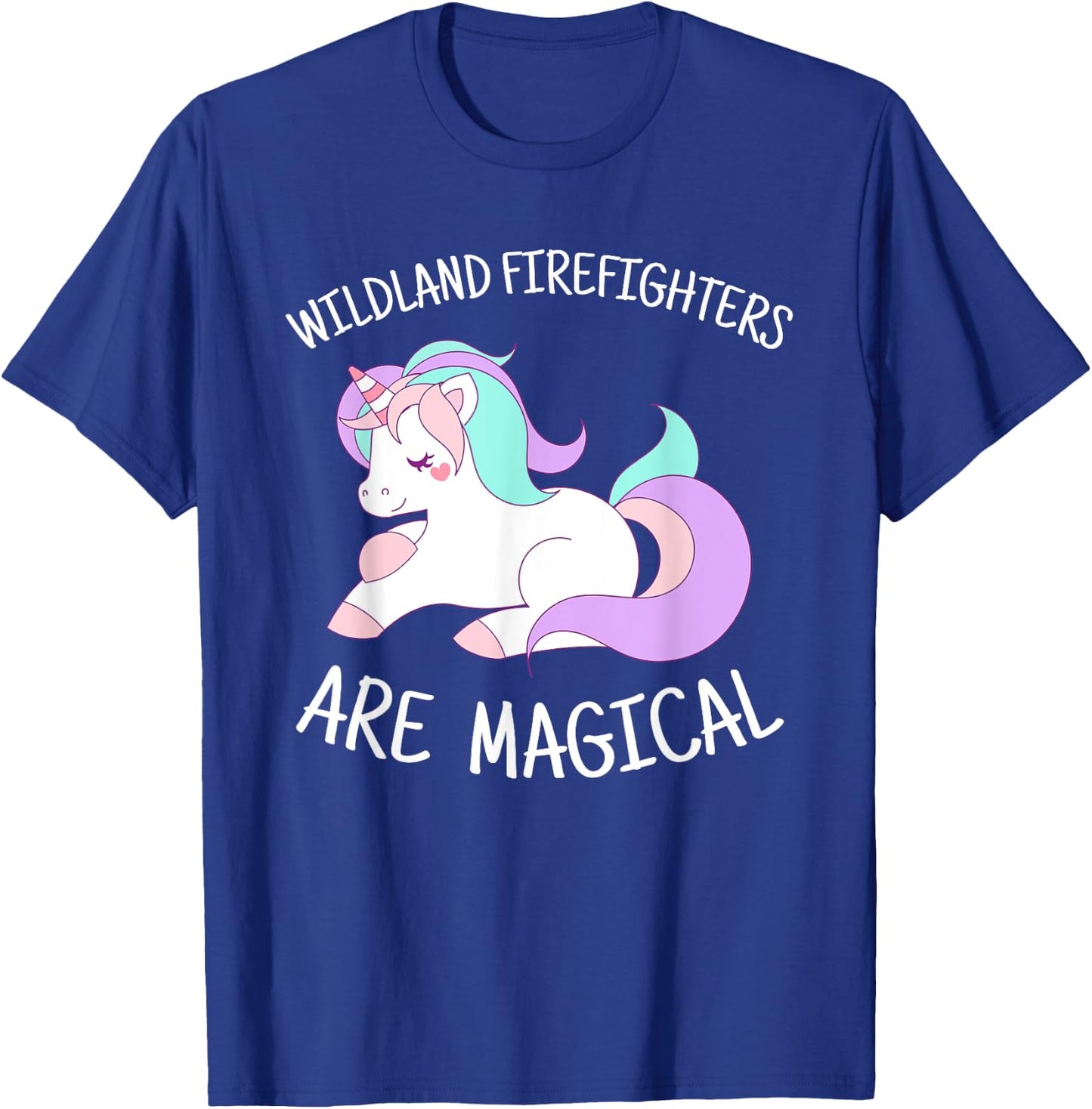 Cute Wildland Firefighter Unicorn Shirt Gift T-Shirt - T-Shirt | Royal