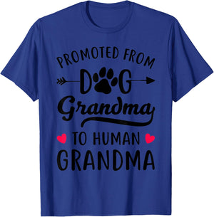 Promoted From Dog grandma To Human grandma T-Shirt - T-Shirt | Royal