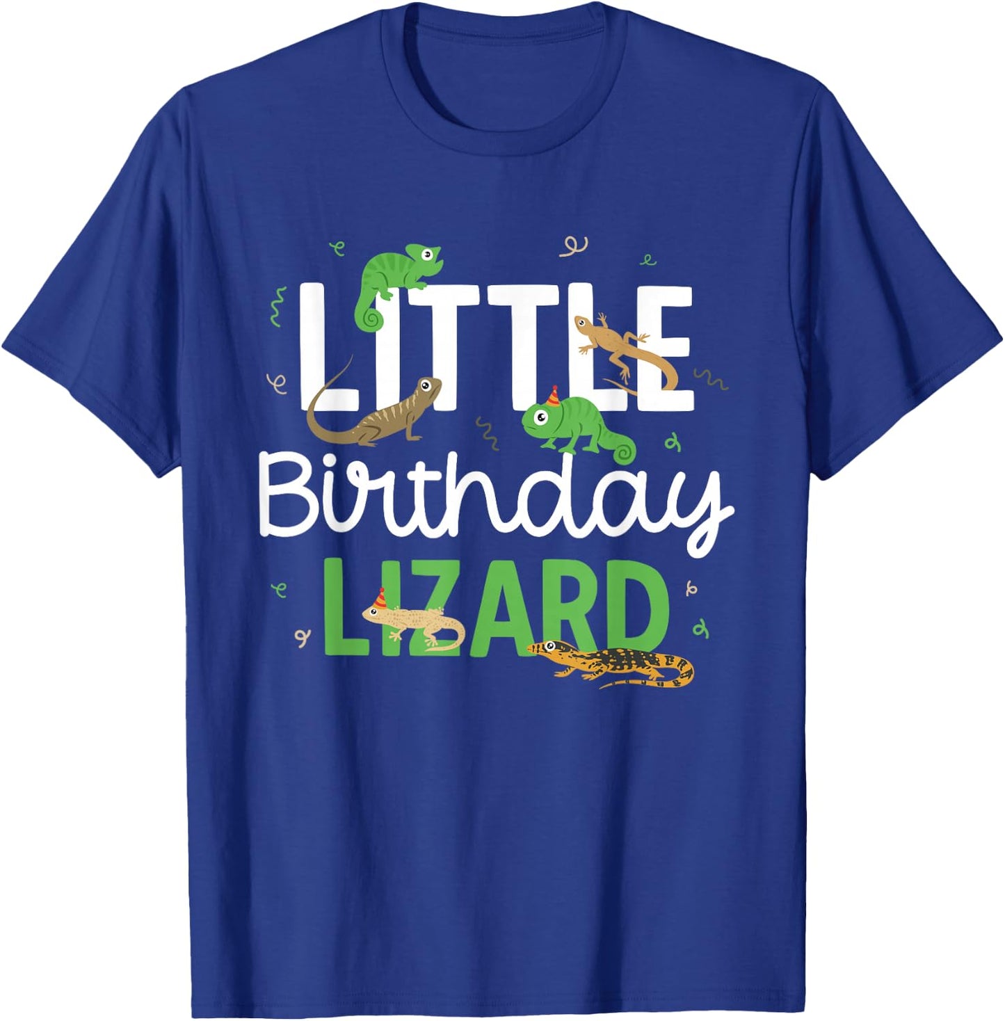 Kids Reptile Little Birthday Lizard Themed Birthday T-Shirt - T-Shirt | Royal