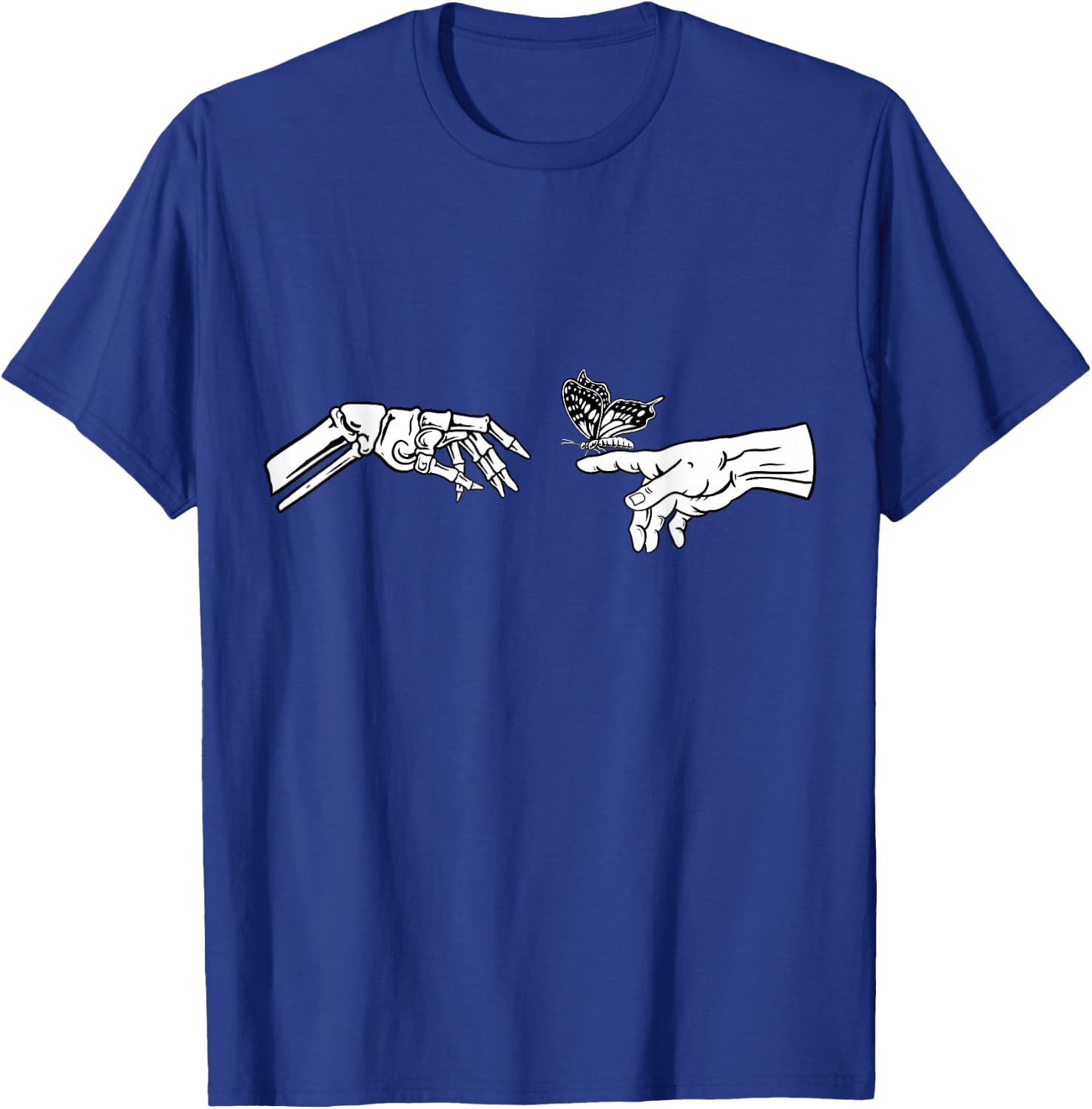 Michelangelo Creation of Adams Butterfly Grunge , black T-Shirt - T-Shirt | Royal