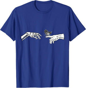 Michelangelo Creation of Adams Butterfly Grunge , black T-Shirt - T-Shirt | Royal