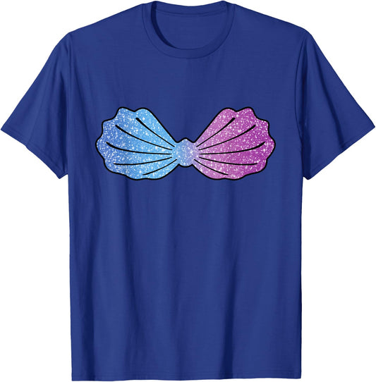 Mermaid Blue teal Ambre Sea shell Bra Costume Halloween T-Shirt - T-Shirt | Royal