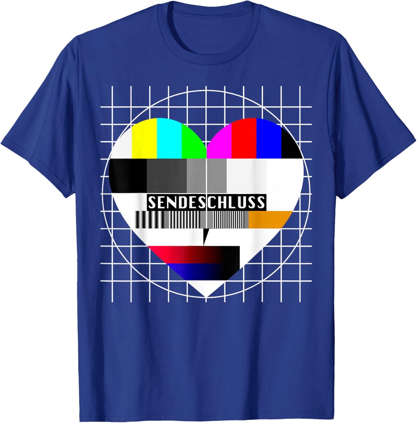 Testbild Heart Sendeschluss TV 90s Party 80s Costume T-Shirt - T-Shirt | Royal