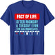 Even The Calendar Says WTF Funny Monday Tuesday Office Humor T-Shirt - T-Shirt | Royal