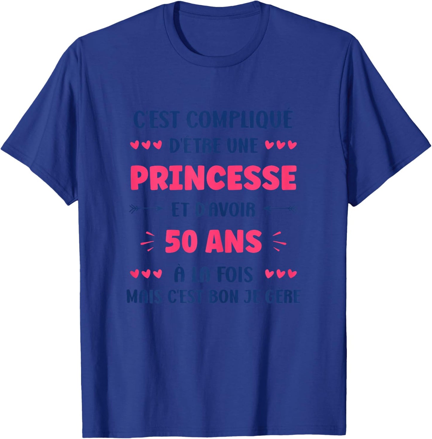 Funny Woman 50 Years Princess Birthday 50 Years , white, Female X-Small T-Shirt - T-Shirt | Royal