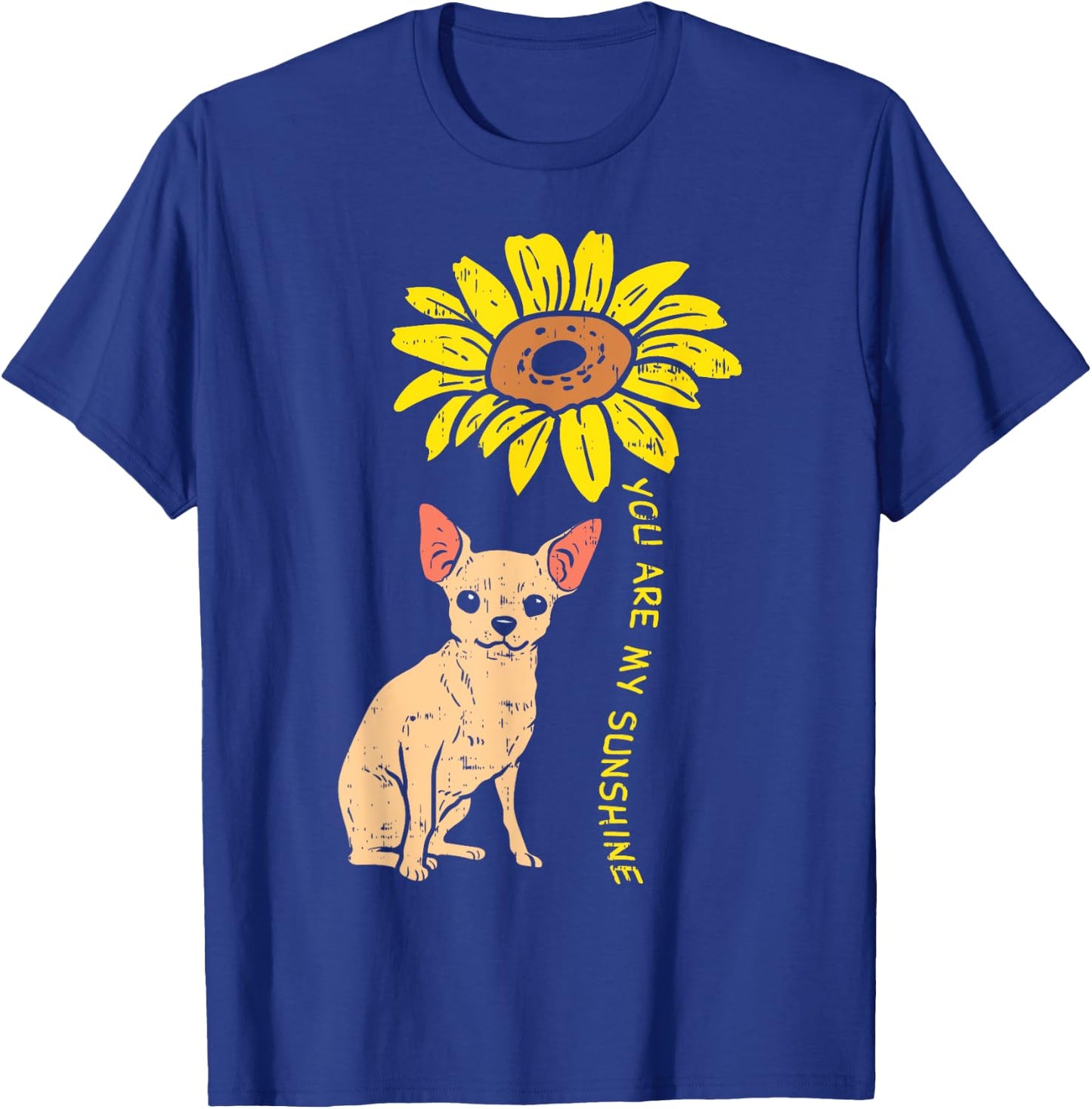 Sunflower Sunshine Chihuahua Chiwawa Dog Girls Women Gift T-Shirt - T-Shirt | Royal