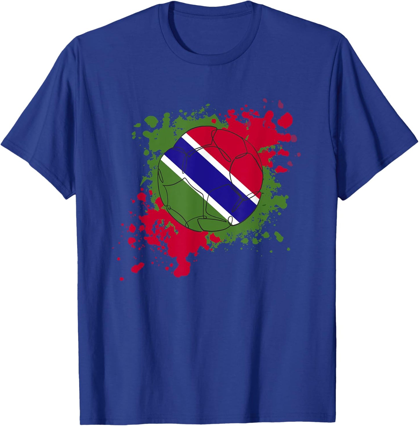 Soccer Ball With The Flag Of Gambia T-Shirt - T-Shirt | Royal