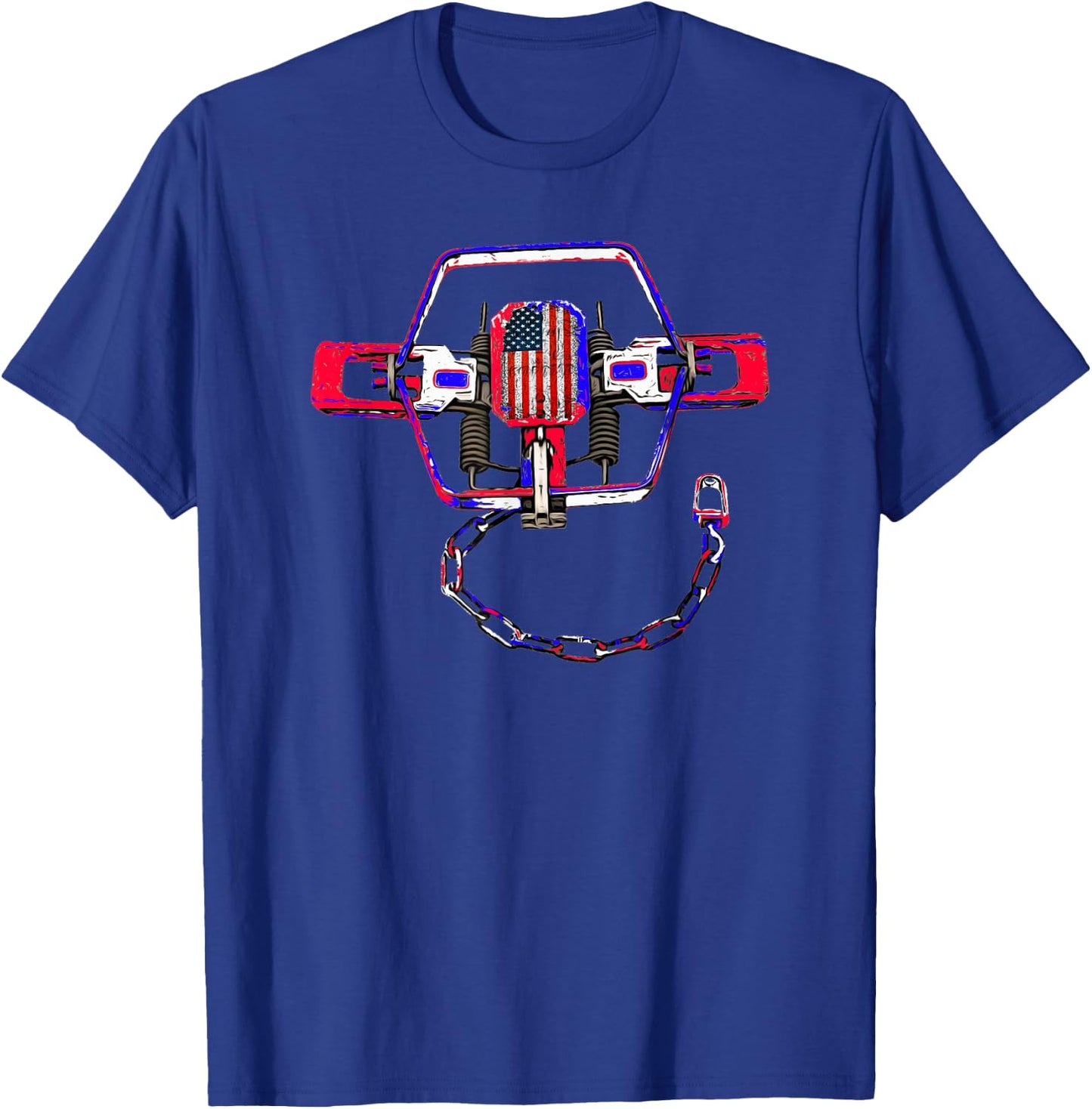 Trapping Shirt with a USA Flag Trap for Trappers Women Kids Men T-Shirt - T-Shirt | Royal