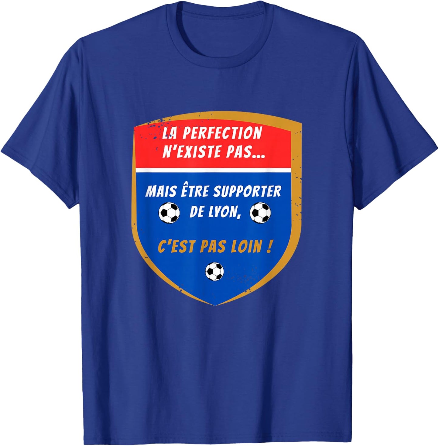 Gift Supporter Lyon Football Lyonnais , Black, S T-Shirt - T-Shirt | Royal