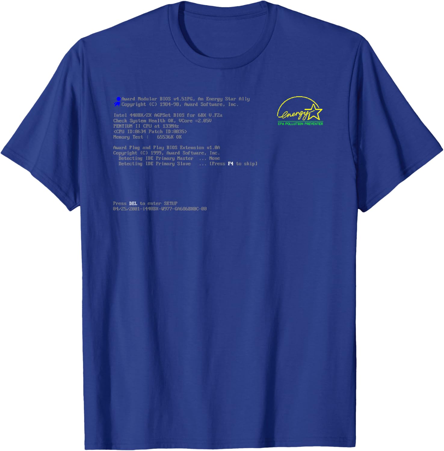 Bios Screen Computer Boot Pc for it Programmer T-Shirt - T-Shirt | Royal