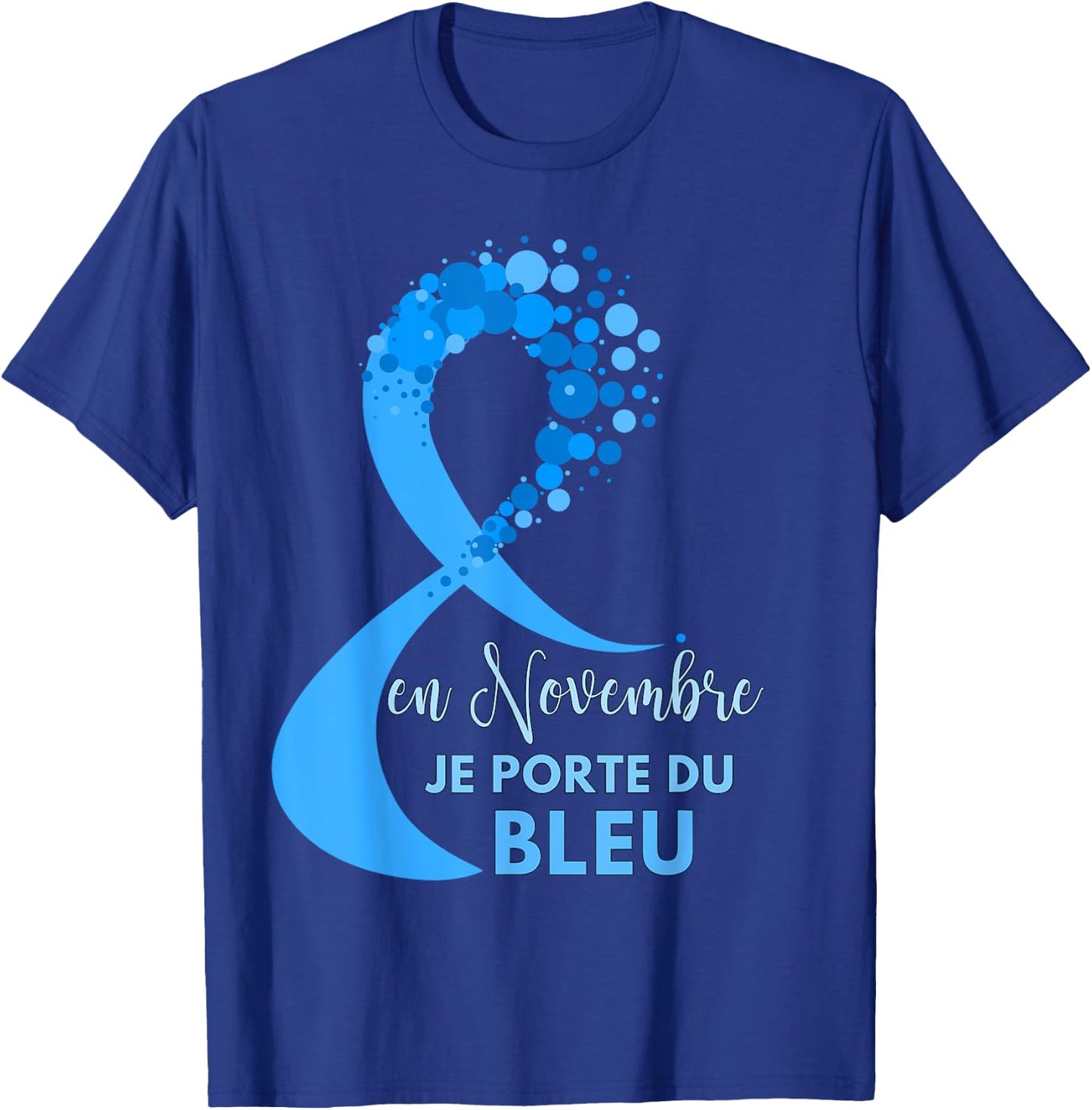 Blue Ribbon Prostate Cancer November Awareness T-Shirt - T-Shirt | Royal