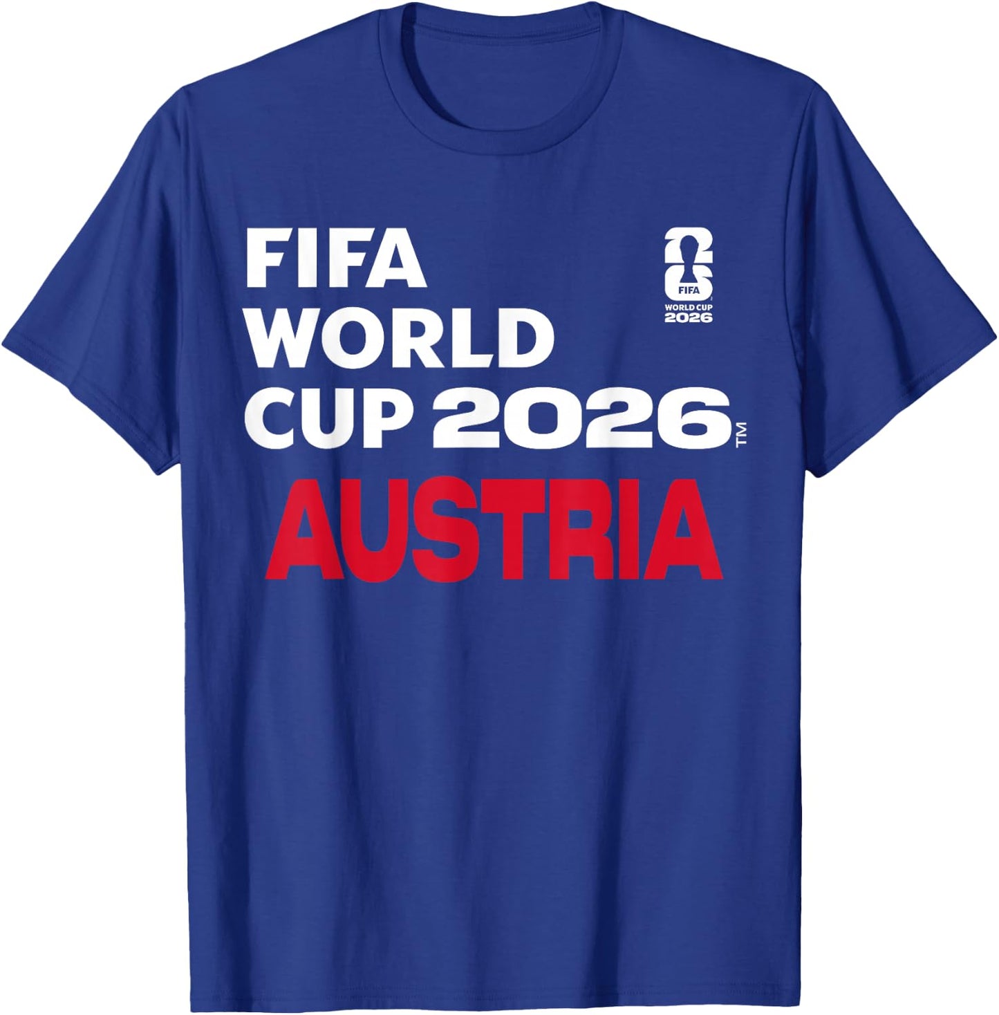 FIFA World CUP26 Österreich Blockbuchstaben T-Shirt - T-Shirt | Royal
