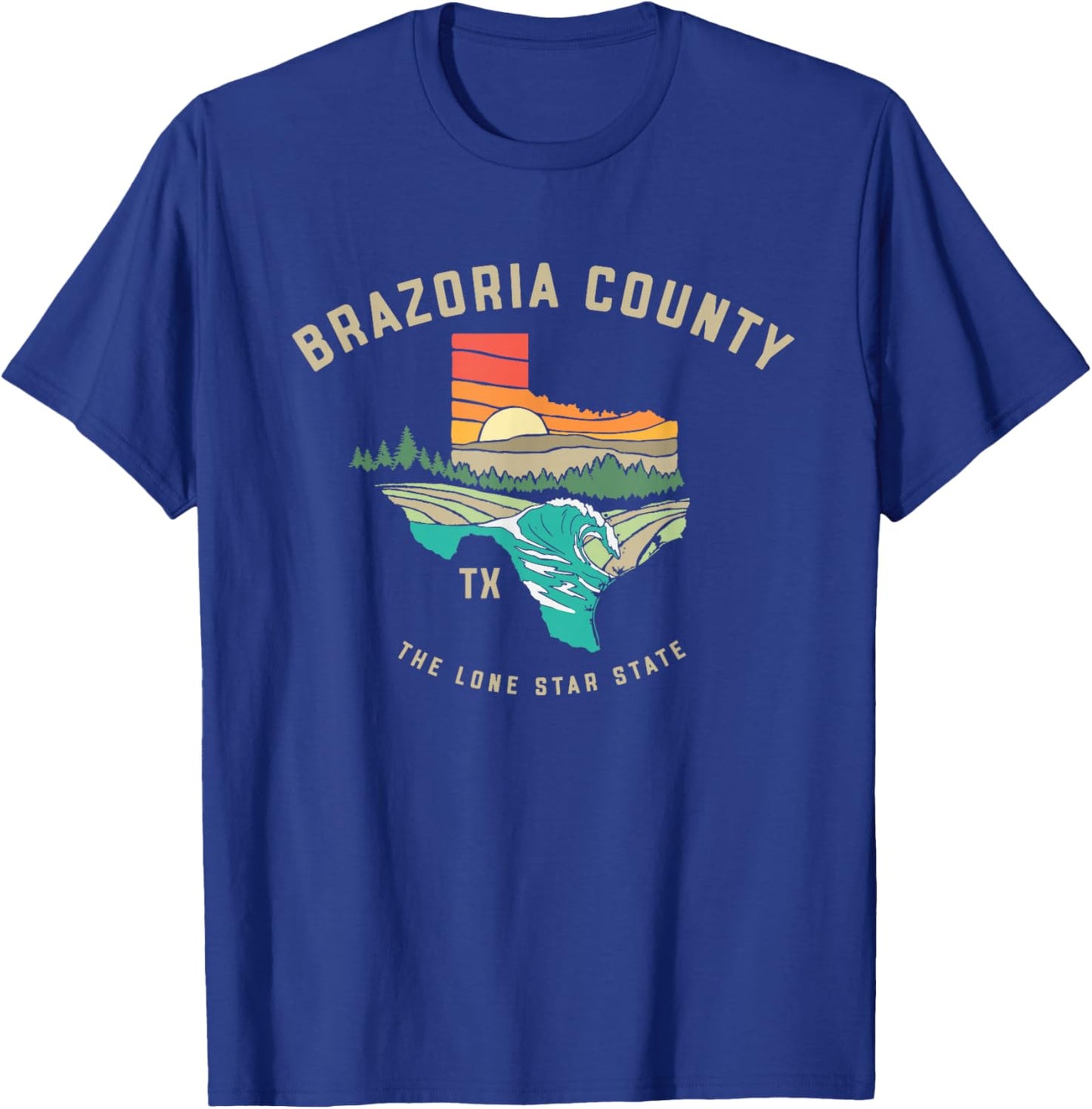 Brazoria County Texas Outdoors Vintage Nature Design T-Shirt - T-Shirt | Royal