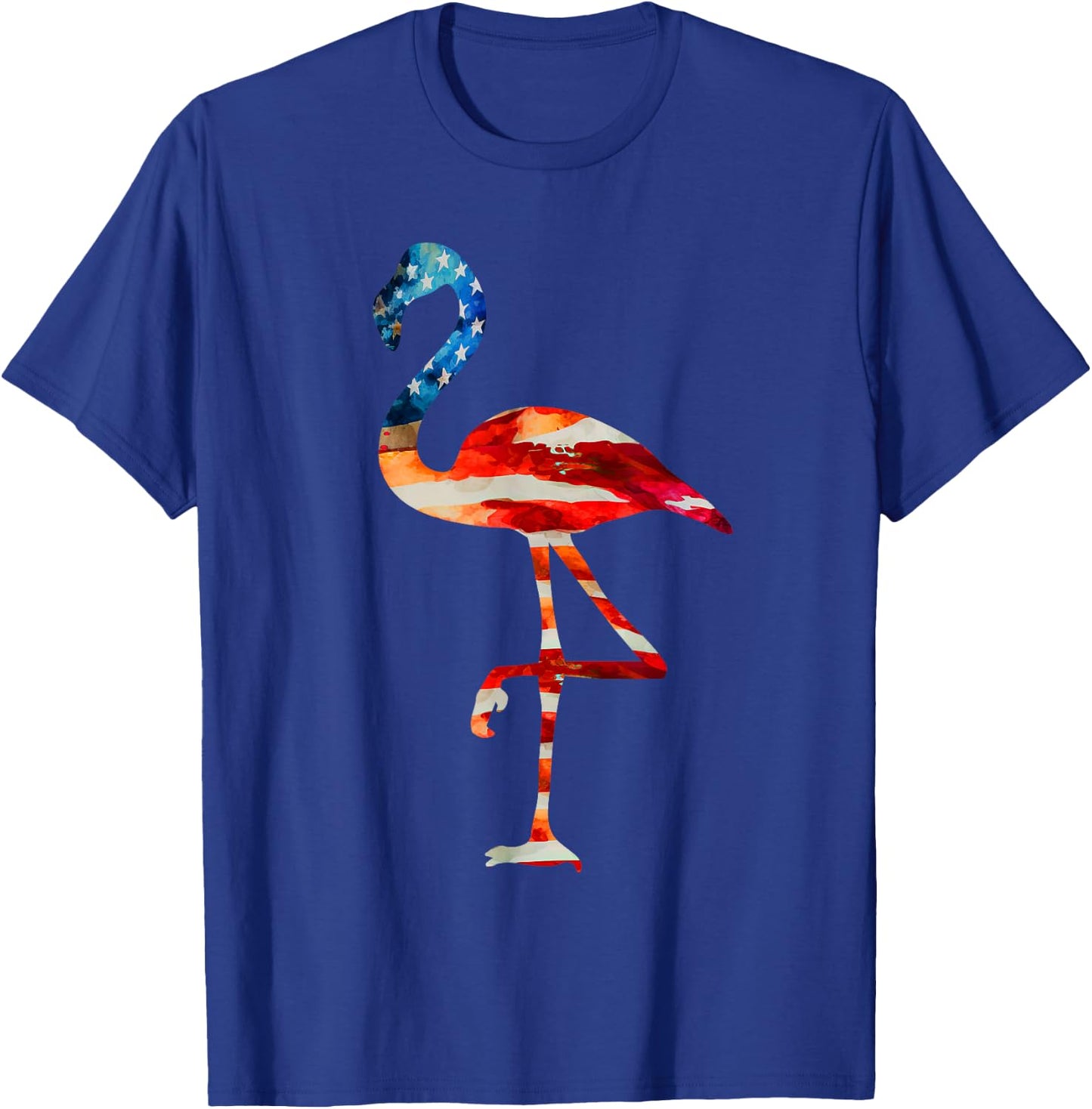 Flamingo American Flag - Vintage American Flamingo T-Shirt - T-Shirt | Royal