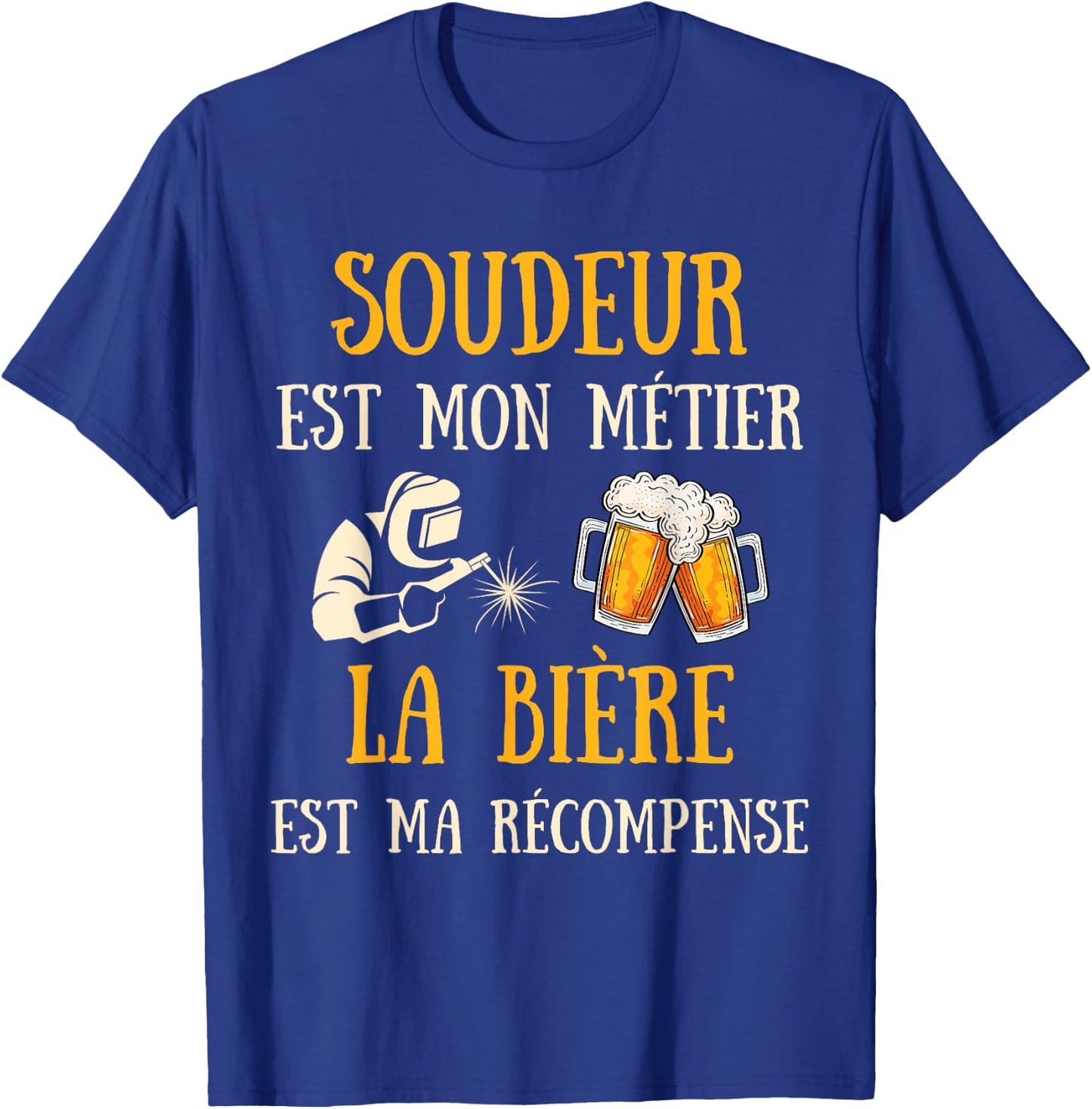 Welder Man Humour Welding Gift Humorous Beer , Black, S T-Shirt - T-Shirt | Royal