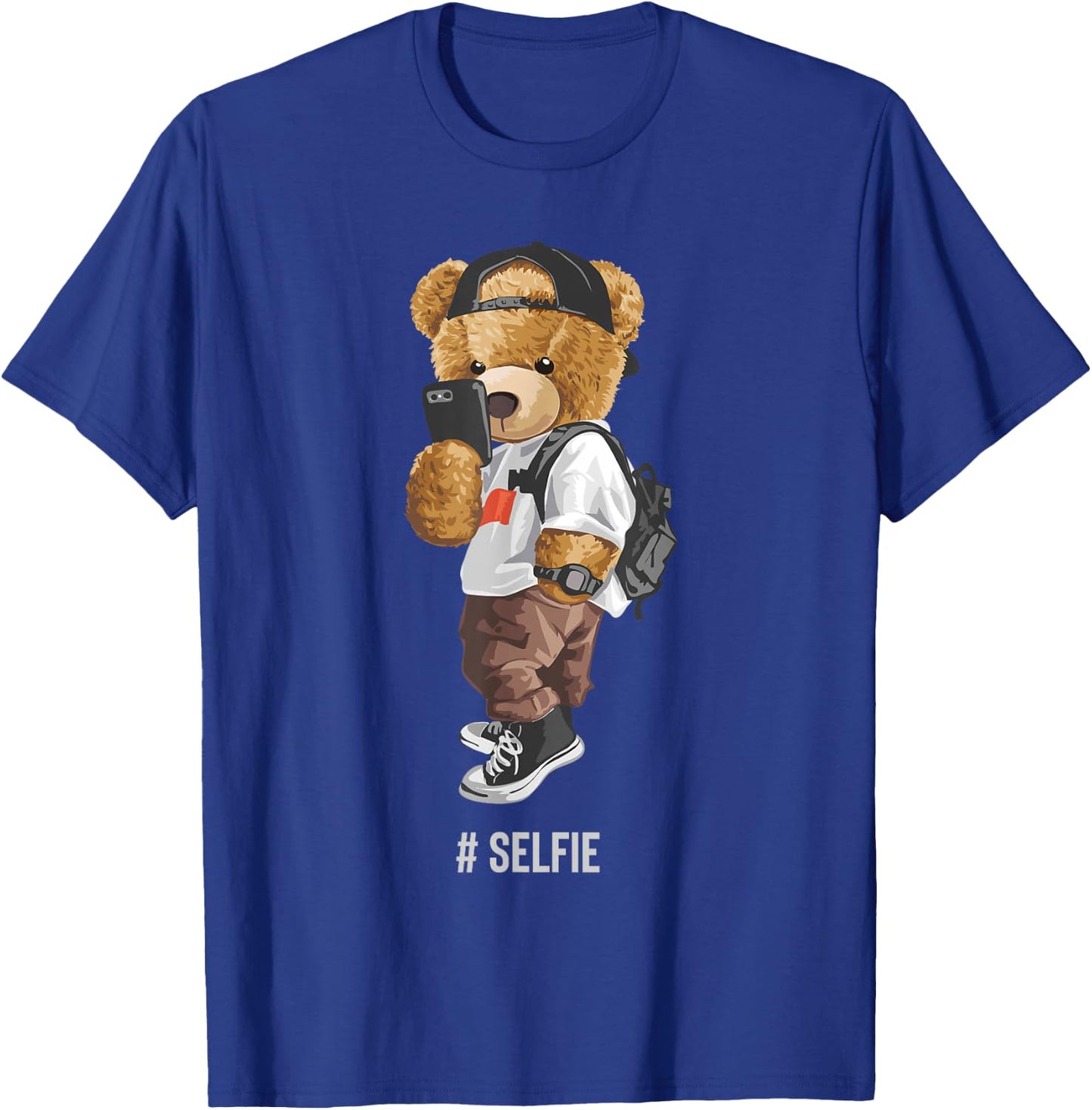 Cute teddy bear taking a selfie T-Shirt - T-Shirt | Royal